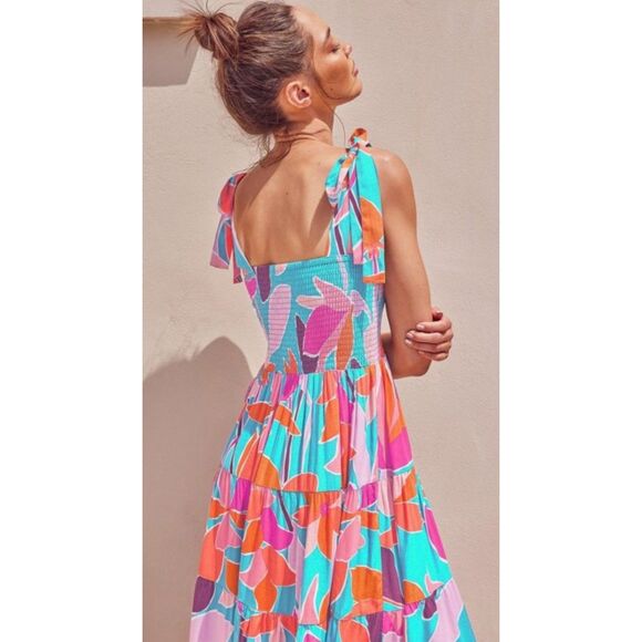 Women’s Floral Suspender Maxi Dress Sleeveless High Waist Size XL NWT - Picture 2 of 9